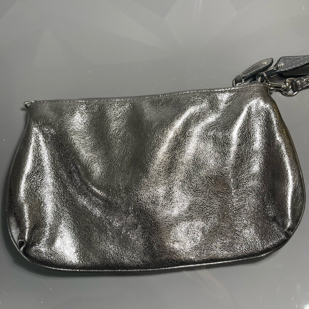 Coach Metallic Silver Wristlet - Picture 4 of 9